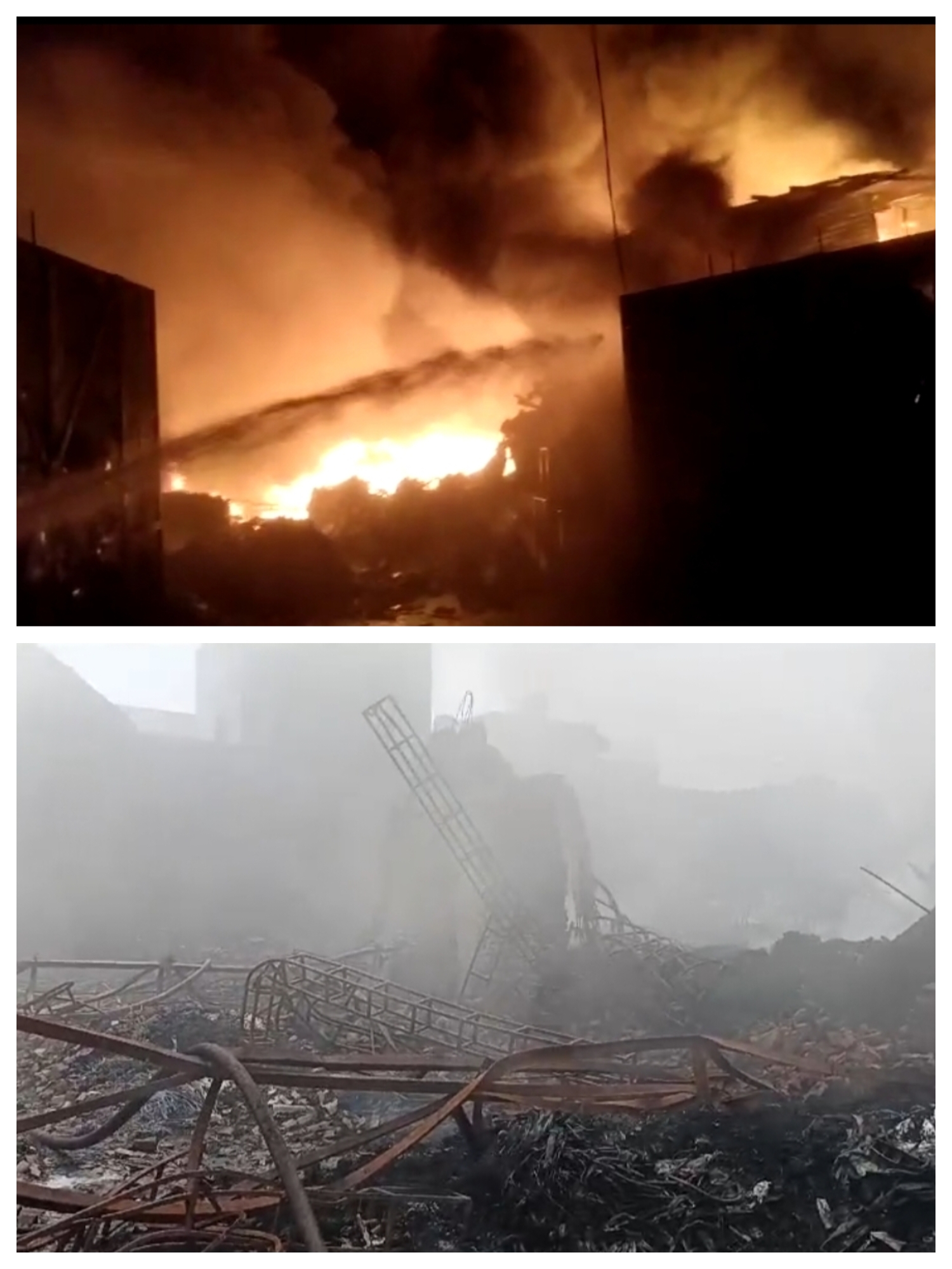 कबाड़ की गोदाम में लगी भयंकर आग, भयंकर लगी आग के दौरान आसपास के लोगों के घर खाली कराने पड़े, अफरा- तफरी माहौल